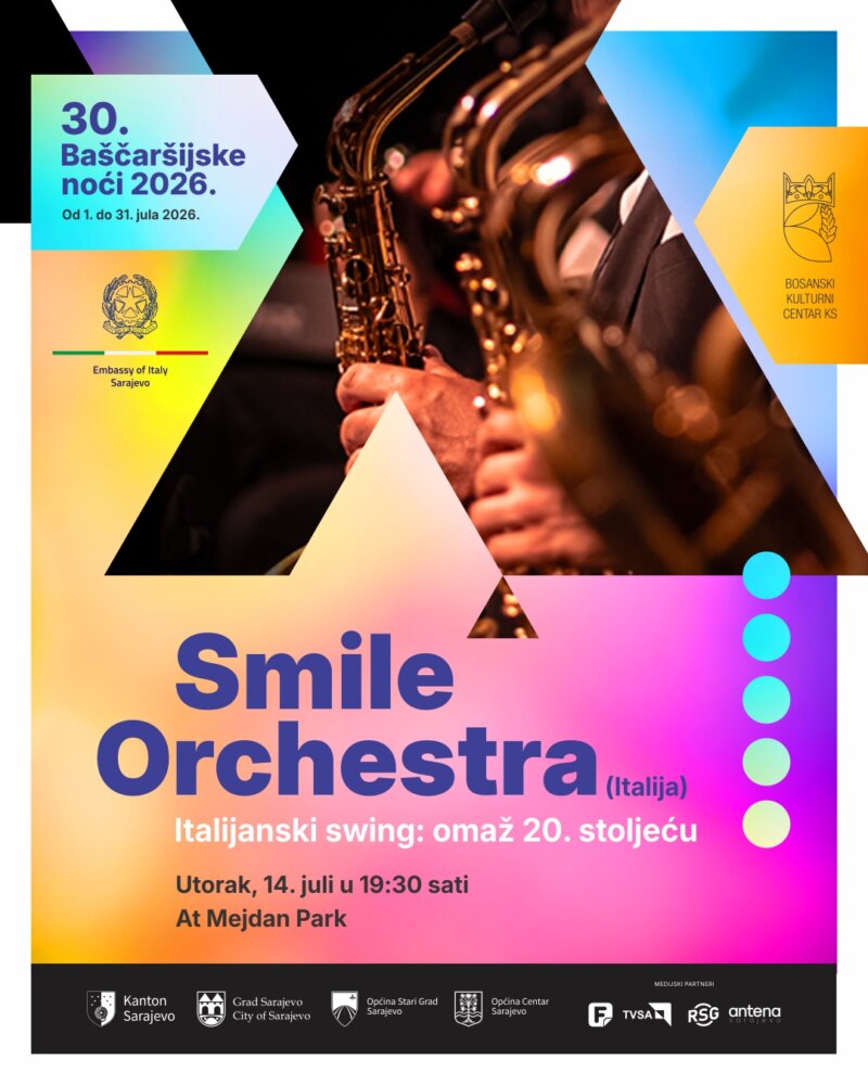 RITAM ITALIJE STIŽE U SARAJEVO: “SMILE ORCHESTRA“ DONOSI VEČER SWINGA NA BAŠČARŠIJSKIM NOĆIMA
